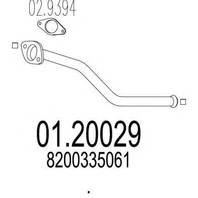 Труба выхлопного газа MTS 0120029