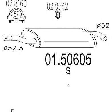 Средний глушитель выхлопных газов MTS 01.50605
