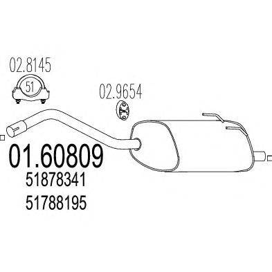 Глушитель выхлопных газов конечный MTS 01.60809