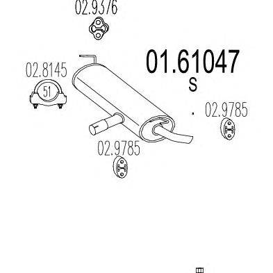 Глушитель выхлопных газов конечный MTS 01.61047