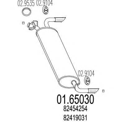 Глушитель выхлопных газов конечный MTS 01.65030