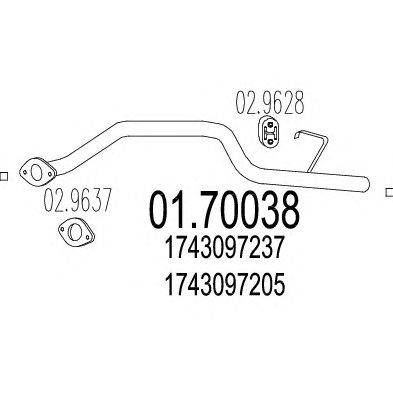 Труба выхлопного газа MTS 01.70038