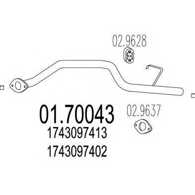 Труба выхлопного газа MTS 01.70043