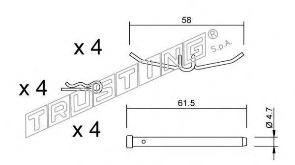 Комплектующие, колодки дискового тормоза TRUSTING KIT.082