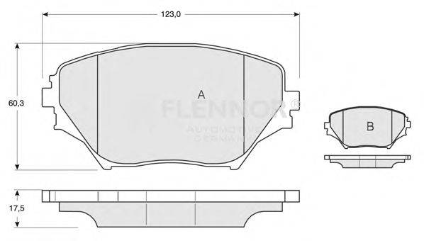 Комплект тормозных колодок, дисковый тормоз FLENNOR FB210461