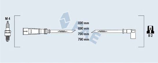 Комплект проводов зажигания FAE 85400