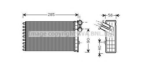 Теплообменник, отопление салона AVA QUALITY COOLING CN6239