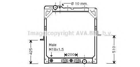 Радиатор, охлаждение двигателя AVA QUALITY COOLING ME2106