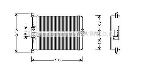 Теплообменник, отопление салона AVA QUALITY COOLING MS6239