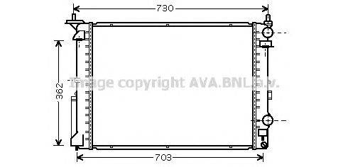 Радиатор, охлаждение двигателя AVA QUALITY COOLING RT2319