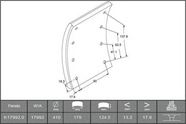 Комплект тормозных башмаков, барабанные тормоза BERAL 1799218306016278