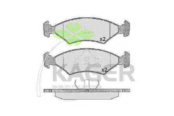 Комплект тормозных колодок, дисковый тормоз KAGER 20753