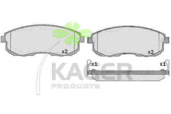 Комплект тормозных колодок, дисковый тормоз KAGER 21561