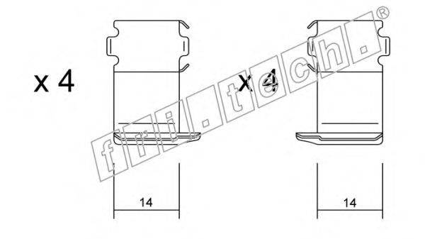 Комплектующие, колодки дискового тормоза fri.tech. KIT.055