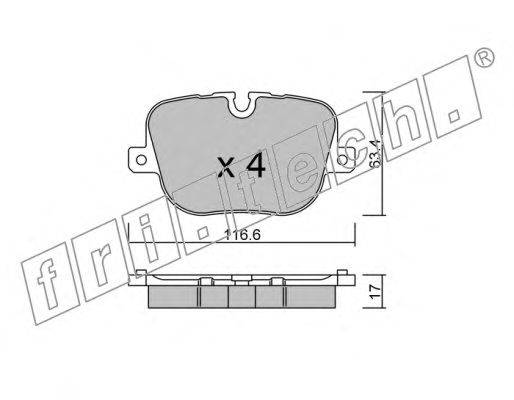 Комплект тормозных колодок, дисковый тормоз fri.tech. 854.0