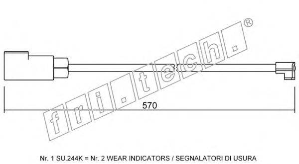 Сигнализатор, износ тормозных колодок fri.tech. SU.244K