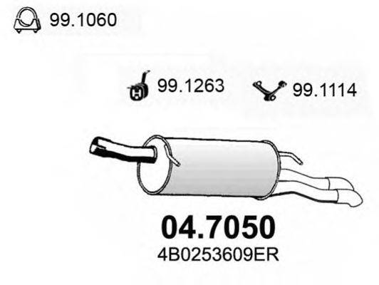 Глушитель выхлопных газов конечный ASSO 04.7050