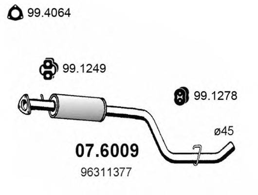 Средний глушитель выхлопных газов ASSO 07.6009