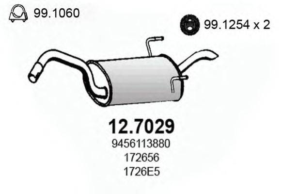 Глушитель выхлопных газов конечный ASSO 12.7029
