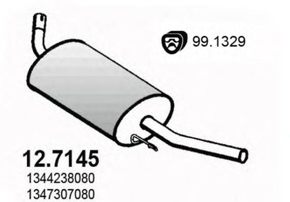 Глушитель выхлопных газов конечный ASSO 127145