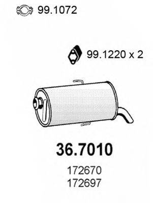Глушитель выхлопных газов конечный ASSO 36.7010
