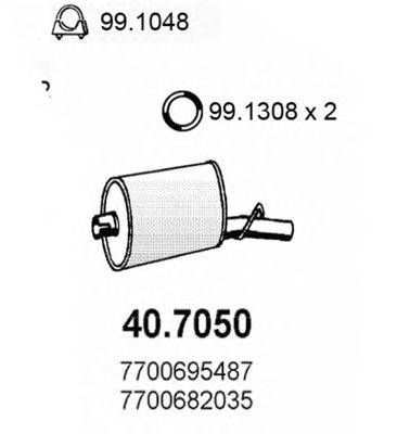 Глушитель выхлопных газов конечный ASSO 40.7050