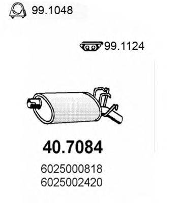 Глушитель выхлопных газов конечный ASSO 40.7084