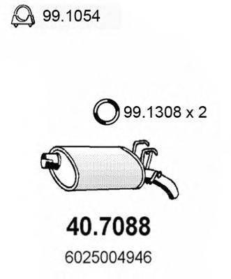 Глушитель выхлопных газов конечный ASSO 407088