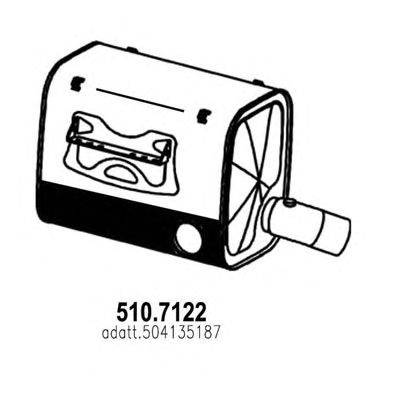 Сажевый / частичный фильтр, система выхлопа ОГ ASSO 510.7122