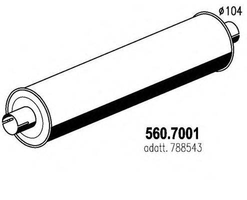 Средний / конечный глушитель ОГ ASSO 5607001