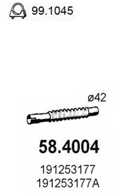 Труба выхлопного газа ASSO 58.4004