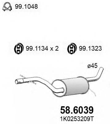 Средний глушитель выхлопных газов ASSO 58.6039
