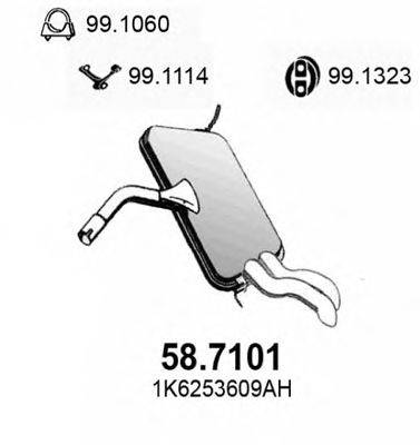Глушитель выхлопных газов конечный ASSO 58.7101