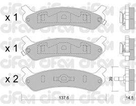 Комплект тормозных колодок, дисковый тормоз CIFAM 822-505-0