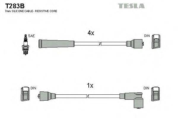 Комплект проводов зажигания TESLA T283B