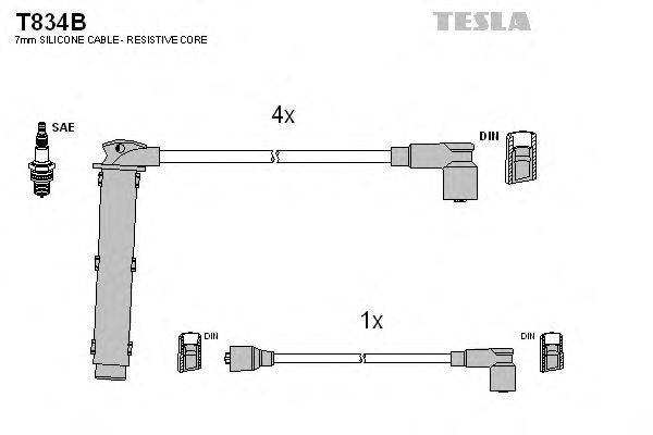 Комплект проводов зажигания TESLA T834B