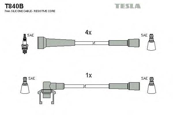 Комплект проводов зажигания TESLA T840B