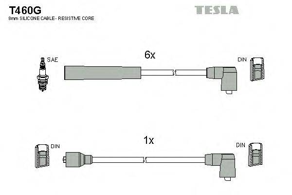 Комплект проводов зажигания TESLA T460G