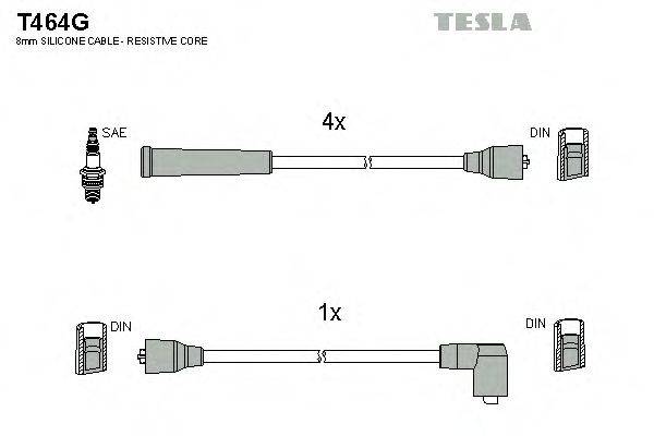 Комплект проводов зажигания TESLA T464G