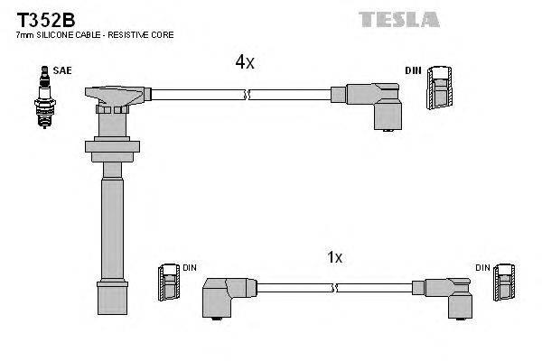 Комплект проводов зажигания TESLA T352B