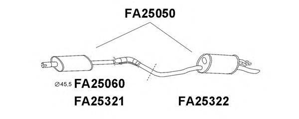 Средний глушитель выхлопных газов VENEPORTE FA25321