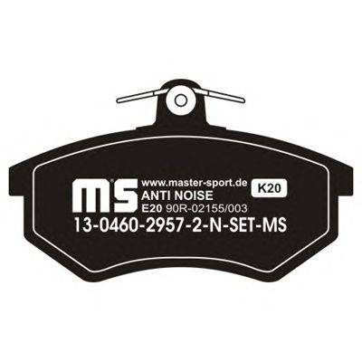 Комплект тормозных колодок, дисковый тормоз MASTER-SPORT 13-0460-2957-2N-SET-MS