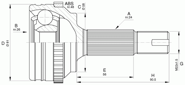 Шарнирный комплект, приводной вал OPEN PARTS CVJ5533.10