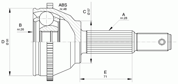 Шарнирный комплект, приводной вал OPEN PARTS CVJ5604.10