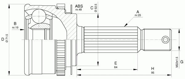 Шарнирный комплект, приводной вал OPEN PARTS CVJ5618.10