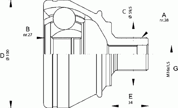 Шарнирный комплект, приводной вал OPEN PARTS CVJ5667.10