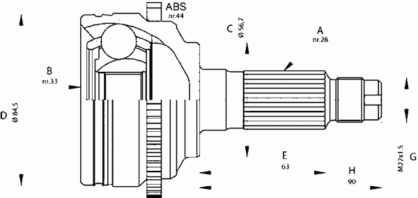 Шарнирный комплект, приводной вал OPEN PARTS CVJ5683.10