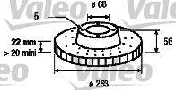 Тормозной диск VALEO 186263