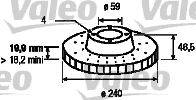 Тормозной диск VALEO 186156