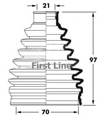 Пыльник, приводной вал FIRST LINE FCB6066